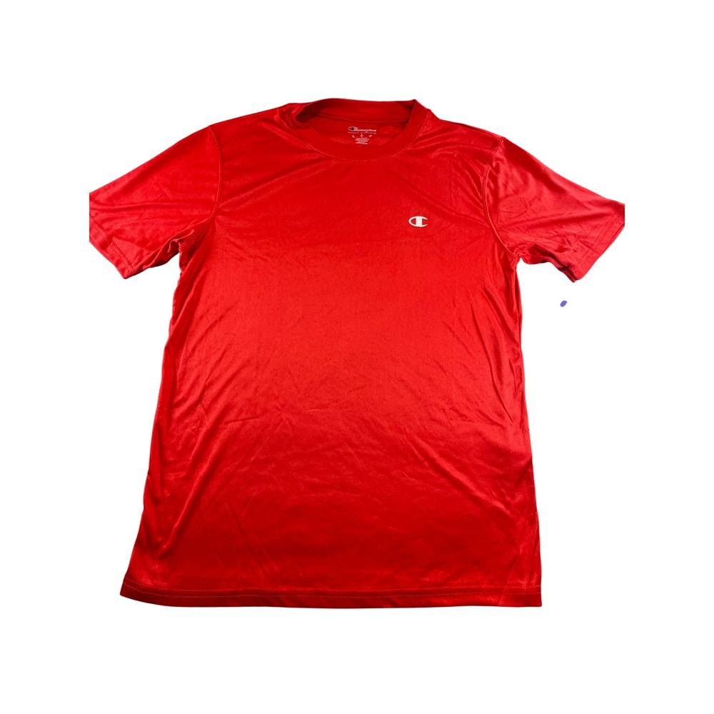 Champion Mens Red Short Sleeve Performance T-Shirt Logo Activewear Large L